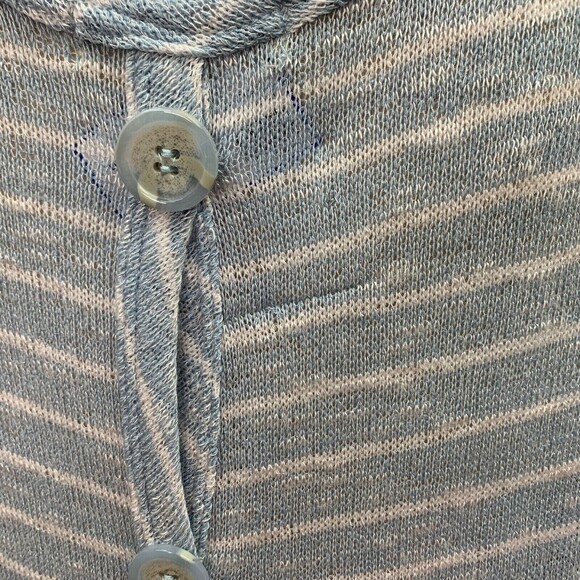 It's Our Time Women's Top X-Large Blue White Striped Buttons on Back - Picture 6 of 12